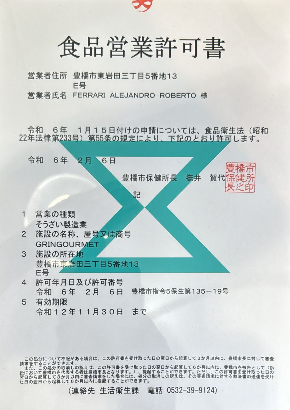 商許可番号